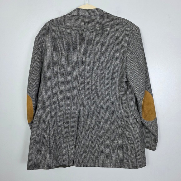 Levi's Herringbone Tweed Sport Coat Elbow Patches Menswear Jacket 44R - Picture 2 of 7